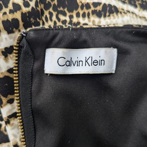 Calvin Klein Fit and Flare A-line Cheetah Print Dress - Picture 4 of 6